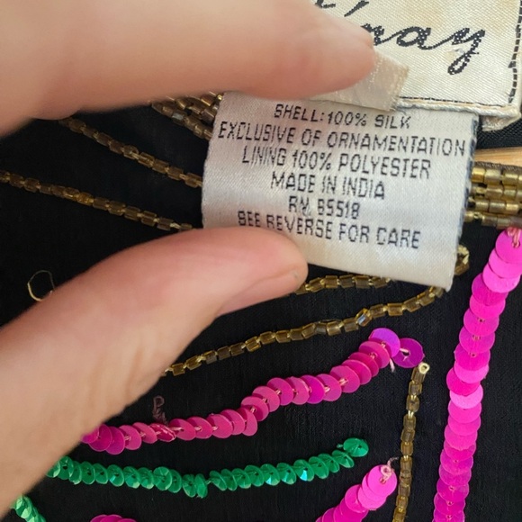 Stenay Womens Vintage Pink And Green Evening Top - Picture 7 of 7